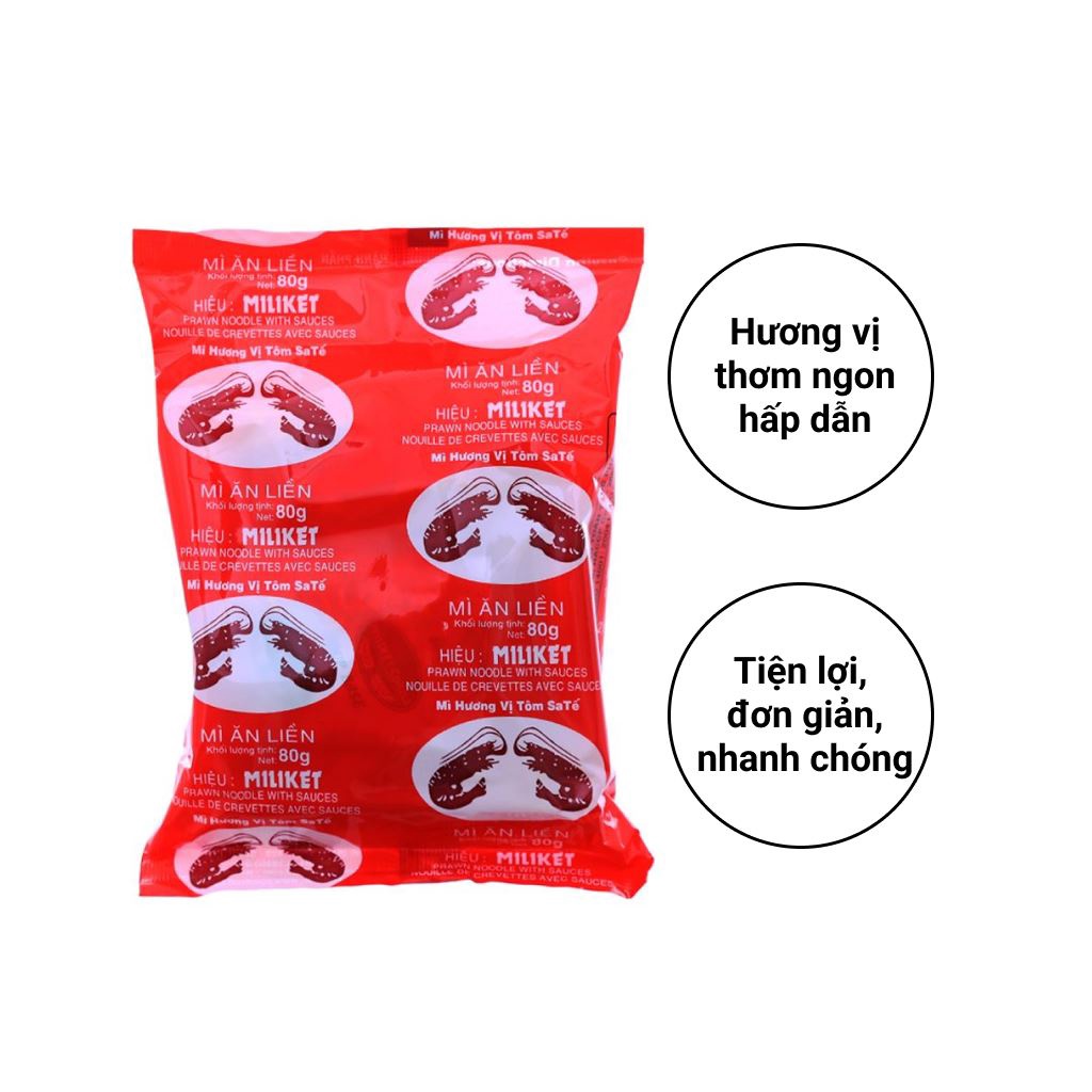 Thùng mì Miliket Tôm sa tế