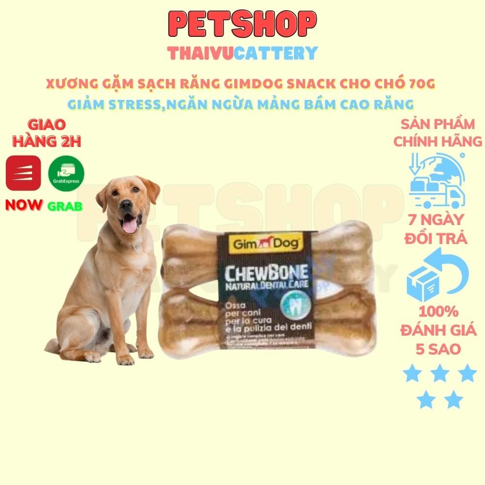 Xương Gặm Sạch Răng GimDog Snack Cho Chó 70g giảm stress,ngăn ngừa mảng bám cao răng