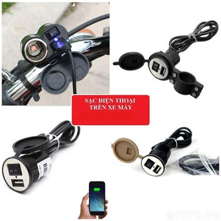 Cóc Sạc Điện Thoại Gắn Xe Máy Có Công Tắc, Chống Nước‎, Sạc Điện Thoại Trên Xe Máy Dễ Nhất Quả Đất, Lắp Đặt Đơn Giản