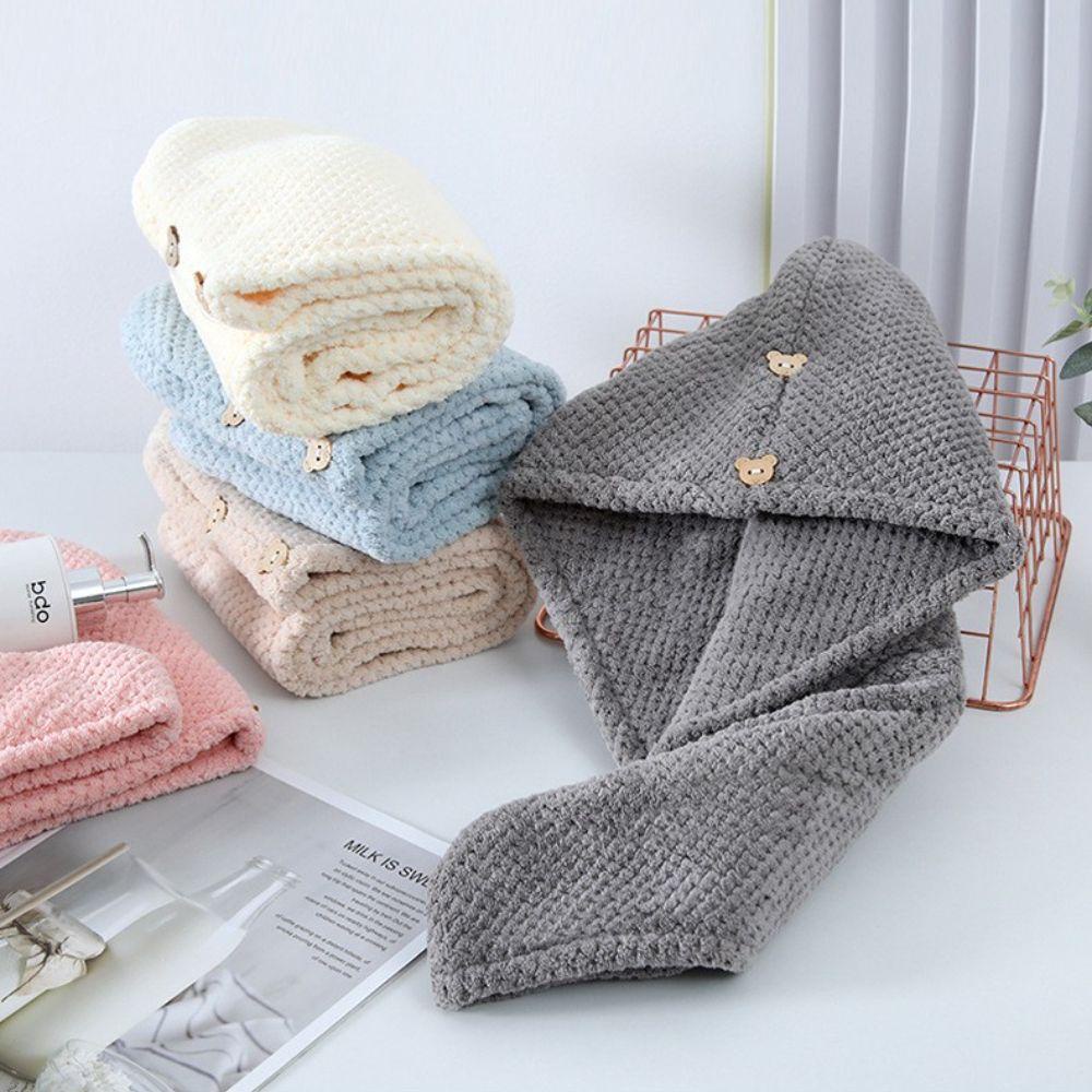 Mũ Trùm Tóc Thấm Hút Nước Nhanh Khô Bằng Vải Lông Cừu San Hô Tiết Kiệm Thời Gian