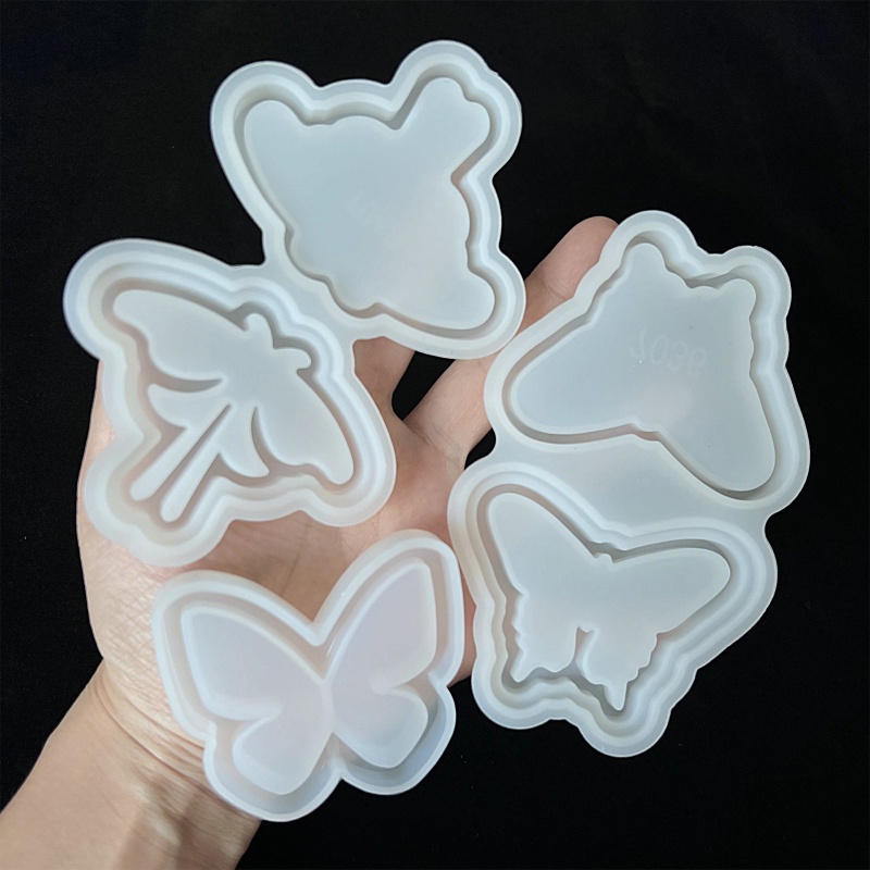 Khuôn Silicone Làm Móc Khóa DIY Hình Bướm Xinh Xắn
