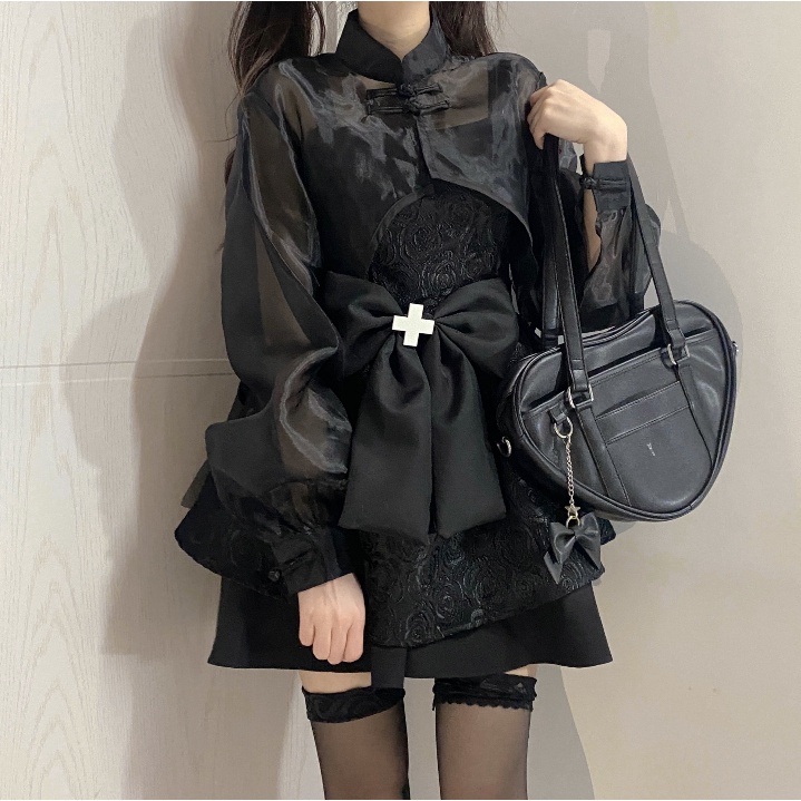SET ÁO KHOÁC VÀ VÁY HAI DÂY KIỂU GOTHIC