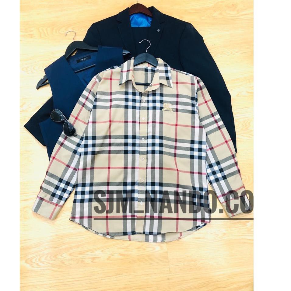 BURBERRY Áo Sơ Mi Cotton Kẻ Sọc Caro Trẻ Trung Hợp Thời Trang Cho Nam Size S / M L Xl Xxl 3xl