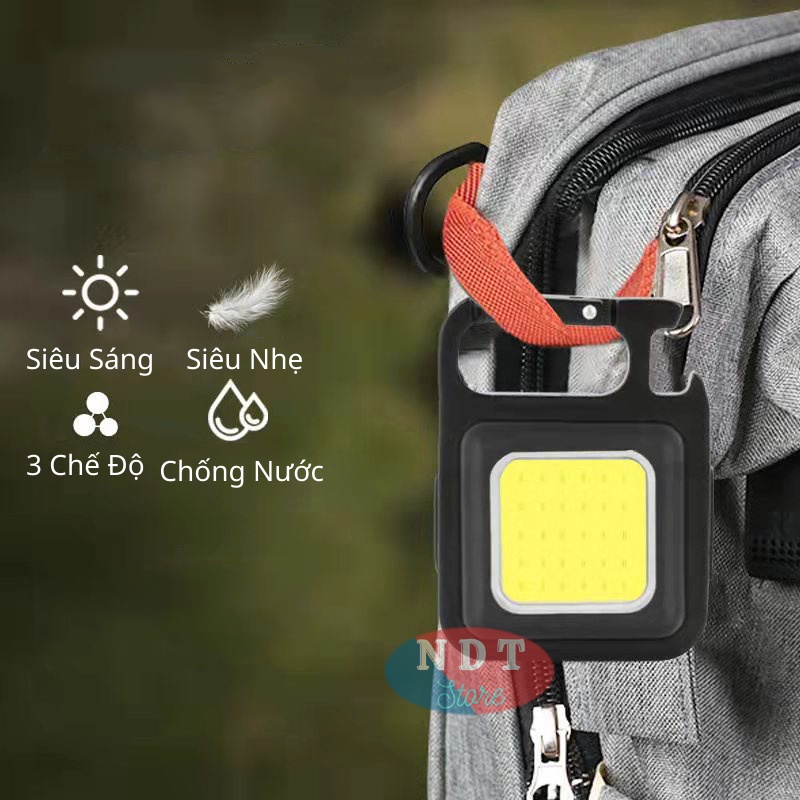 Đèn LED COB Mini Có Móc Khoá Đa Năng Siêu Sáng Siêu Bền Sạc USB Tiện Dụng Chống Nước