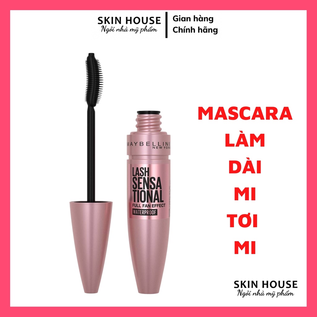 Mascara Maybelline New York Lash Sensational Waterproof  Dài Mi &amp; Tơi Mi Tự Nhiên Chuốt Mi Không Lem Không Trôi 10ml