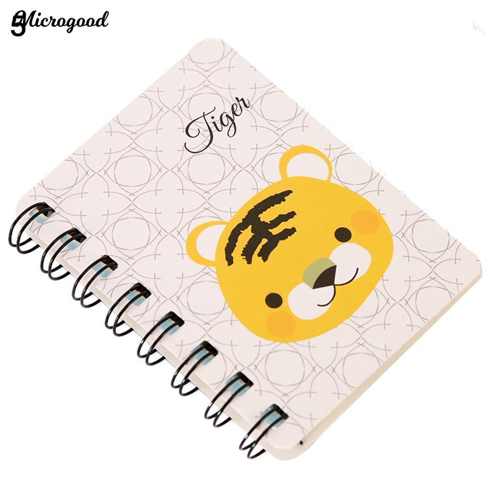 💯80Sheets Mini Cartoon Animal Spiral Notebook Coil Book Office School Supply