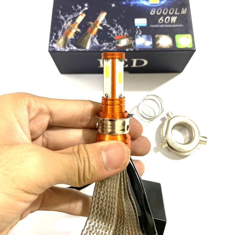 Đèn Pha Led 3 Tim Xe Máy CựcSáng Tản Nhiệt Đuôi Nhôm-CYT Chính Hãng 36W