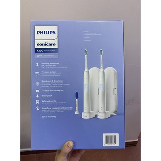 [Bạn mới nhập COSHBM -50% đơn 0Đ] Bàn chải điện Philips Sonicare ProtectiveClean 4300 [Set 2 chiếc]