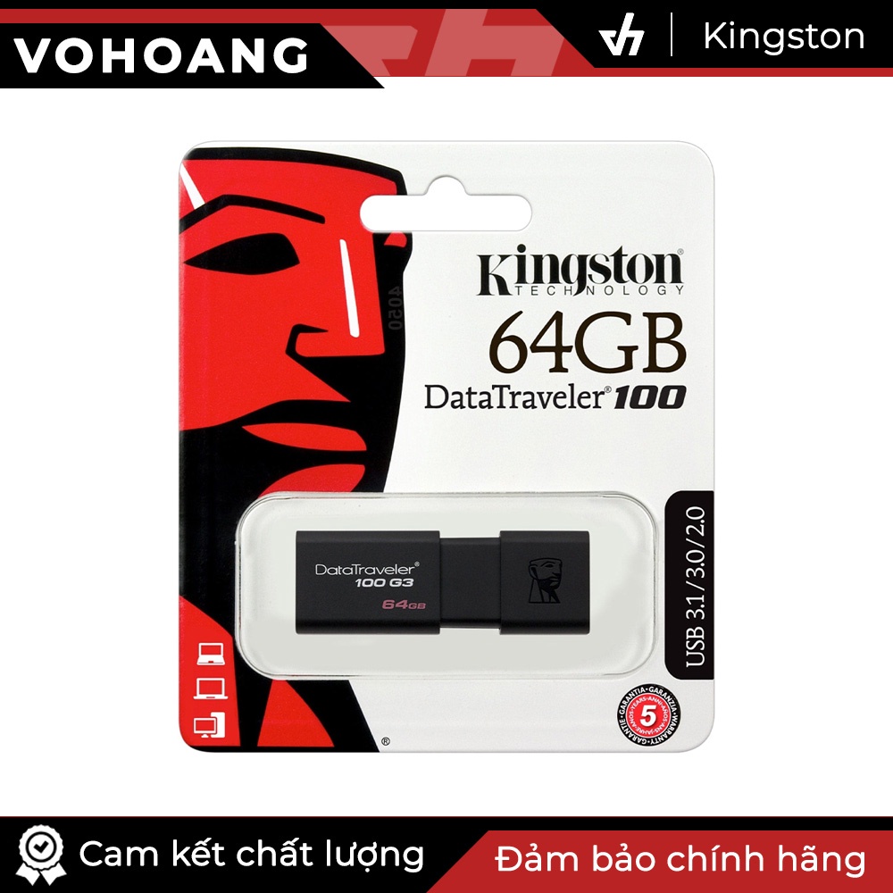 USB 64GB Kingston DataTraveler G3 chuẩn USB 3.0 tốc độ 100MB/s - Kingston DT100G3