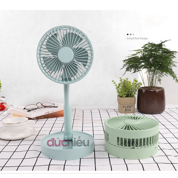 [ Hàng bao đẹp - thay pin được ] Quạt sạc tích điện để bàn gió mạnh đa năng cổng USB - Đức Hiếu Shop | BigBuy360 - bigbuy360.vn