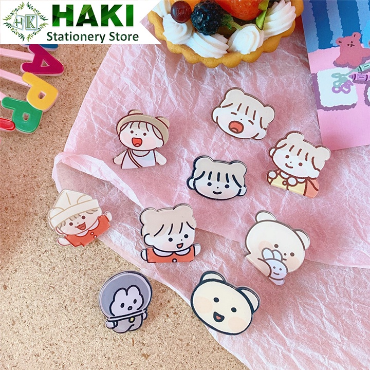 Huy hiệu cài áo balo HAKI, ghim cài áo hoạt hình cute dễ thương đáng yêu