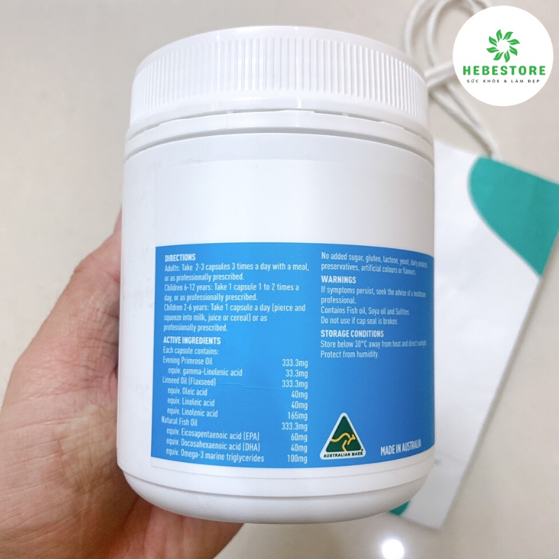 Dầu cá Omega 369 Healthy Care Úc hộp 200 viên chính hãng bổ sung axit béo Omega 3-6-9 (Mẫu mới) | WebRaoVat - webraovat.net.vn