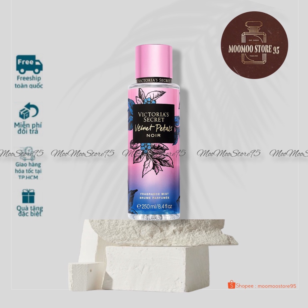 -𝐌𝐨𝐨𝐌𝐨𝐨- Xịt Thơm Body Victoria’s Secret Velvet Petals Noir 250ml FULL