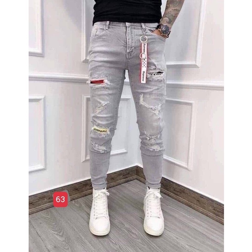 Quần jean nam rách cao cấp-chất bò co dãn 4 chiều-from chuẫn thời trang Lady-Hn Store88 q1
