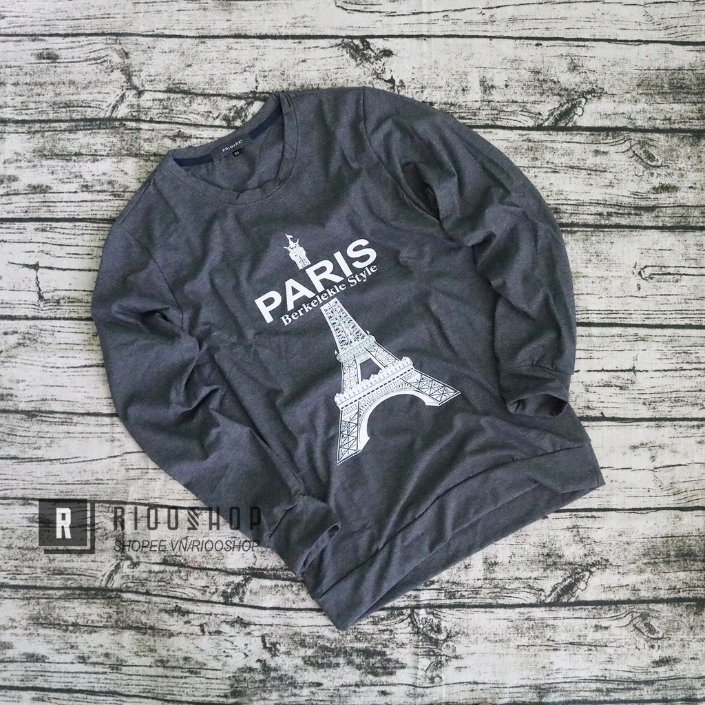 Áo thun nam tay dài hàn quốc tháp Paris cực đẹp mới RKL017 - áo phông nam dài tay đẹp Riooshop