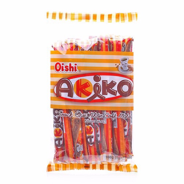 Thùng Bánh Snack Oishi Akiko 10 bịch * 20 Que vị Cafe Moka