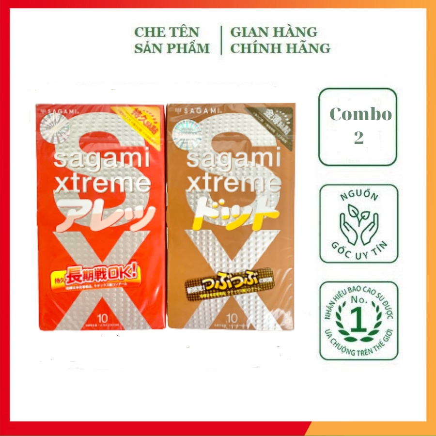 Combo 2 hộp bao cao su SAGAMI Đỏ Nâu cao cấp, siêu mỏng, siêu bôi trơn, che tên sản phẩm khi giao hàng