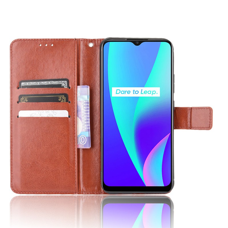 Bao da điện thoại nắp gập dành cho Realme C15 Realmec15 Realmec15