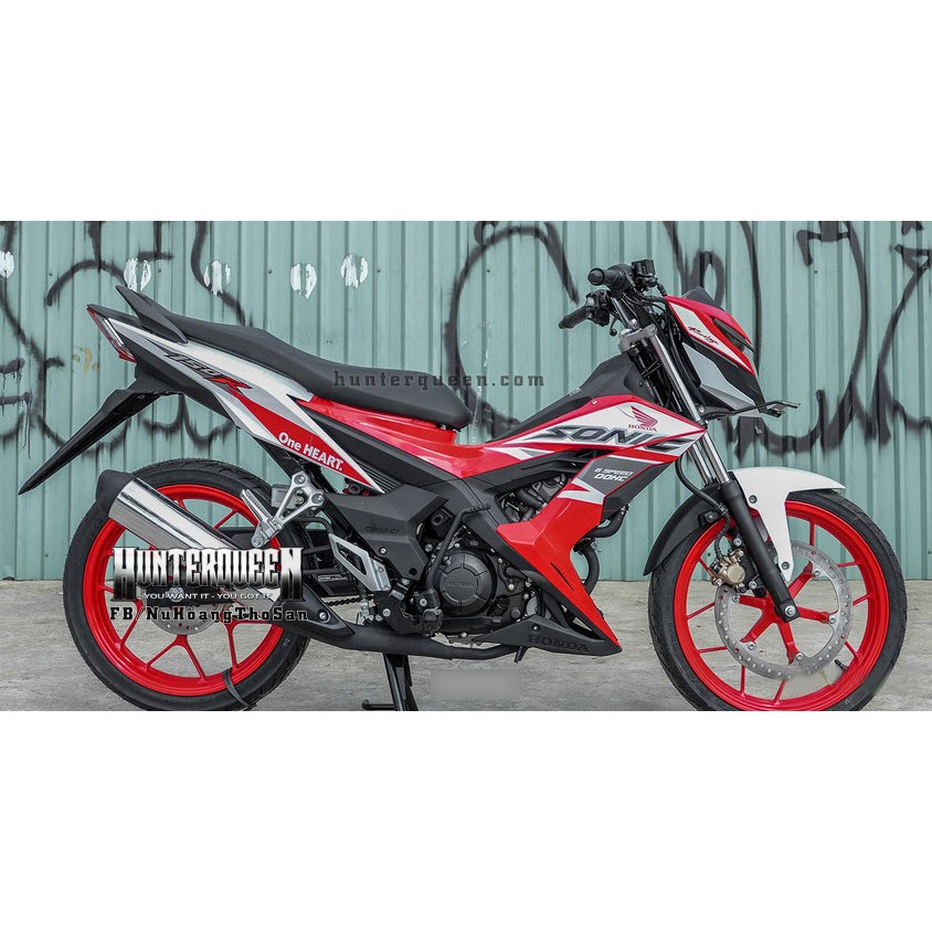 Tem in UV cao cấp. Sonic 150 đỏ trắng zin. Decal tem xe ép nhiệt kích thước chuẩn. Chất lượng, sắc nét, không bay màu.