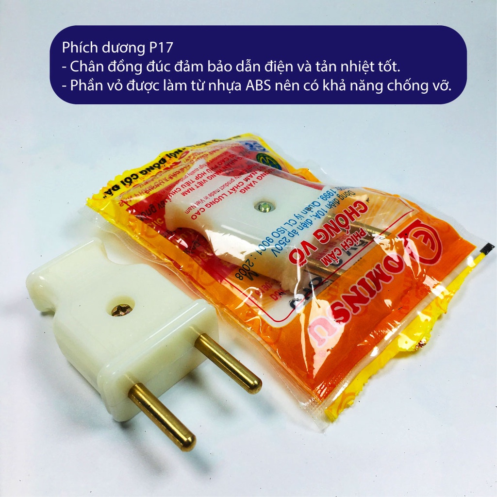 Phích cắm điện âm dương thương hiệu OMINSU phích cắm chịu tải cao