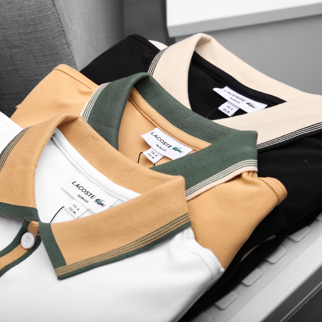 Áo Polo Nam cổ phối form slim fit vải cá sấu co giãn , Áo thun nam cổ bẻ bigsize - 3bros