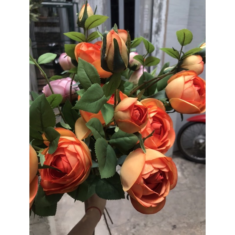 Hoa hồng giả để bàn trang trí-HOA LỤA cao cấp