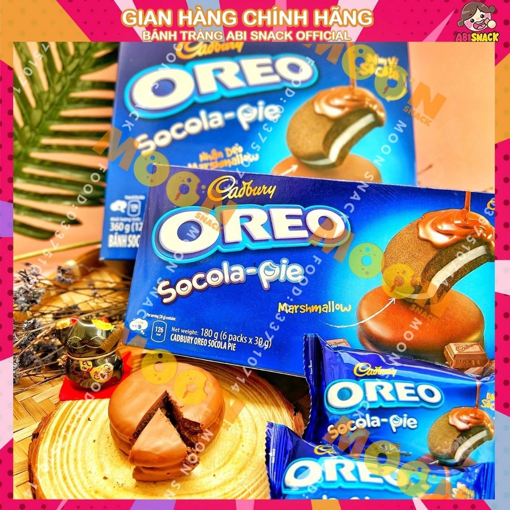 [Hot] Bánh Oreo Chocopie Socola-pie Nhân Dẻo Marshmallow hộp 6 bánh/12 bánh 180g/360g Phiên Bản Đặc Biệt