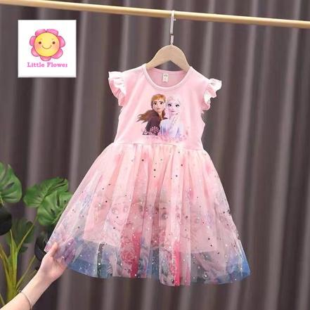 Váy Elsa Anna Ngắn Tay Xòe Bồng size 10-30kg