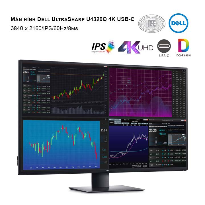 Màn hình Dell UltraSharp U4320Q 4K USB-C (3840 x 2160/IPS/60Hz/8 ms) - Hàng Chính Hãng | WebRaoVat - webraovat.net.vn