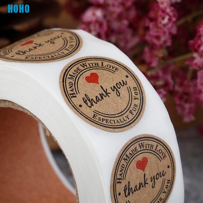 Cuộn 500 Miếng Dán Chữ Thank You Dùng Để Trang Trí Quà Tặng
