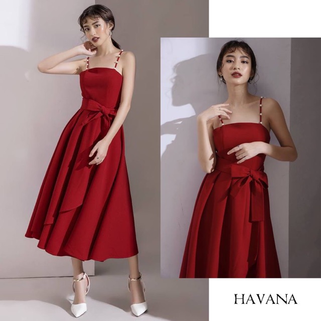 (Nhập mã NTAM239 để được giảm còn 239k + FS) HAVANA - ĐẦM MAXI 2 DÂY XOÈ