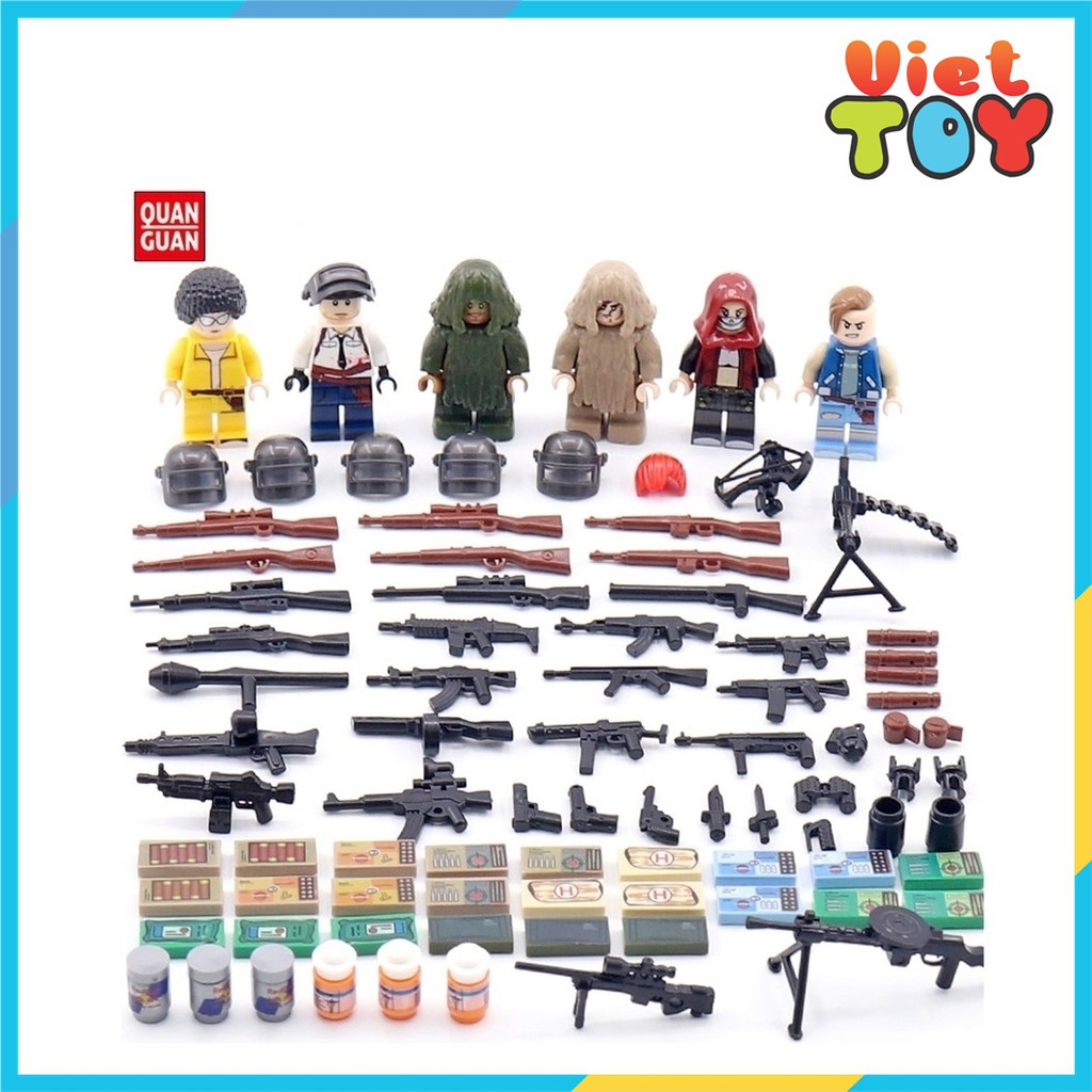 Combo 6 hộp mini lego PUBG Battle Grounds Chiến thuật ngụy trang - 5050