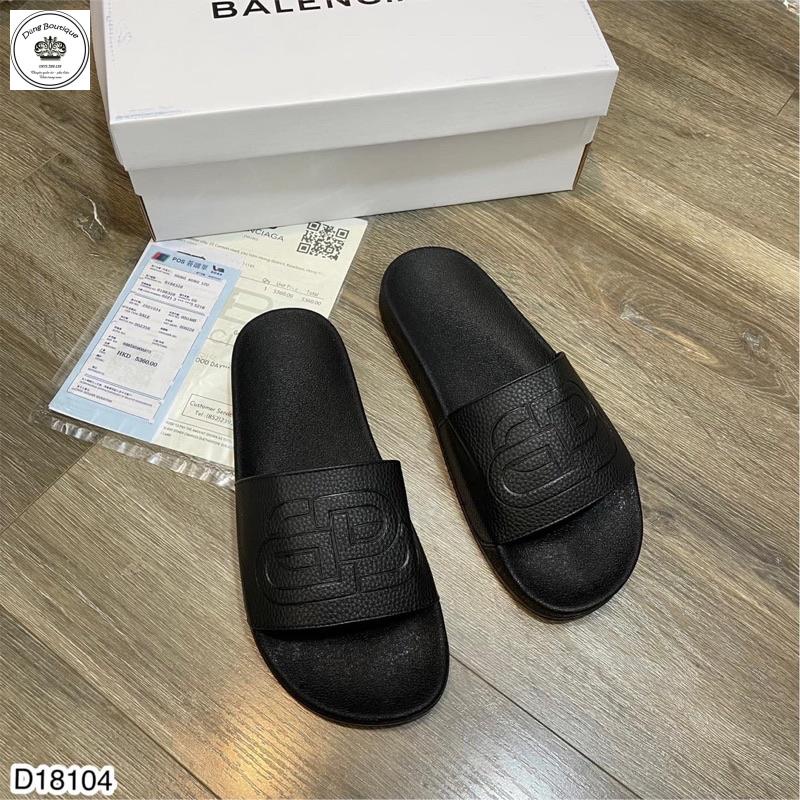 Dép nam quai ngang logo balenciaga Full Box - Dép Balenciaga hai màu trắng đen Có Hộp + bill hot hit