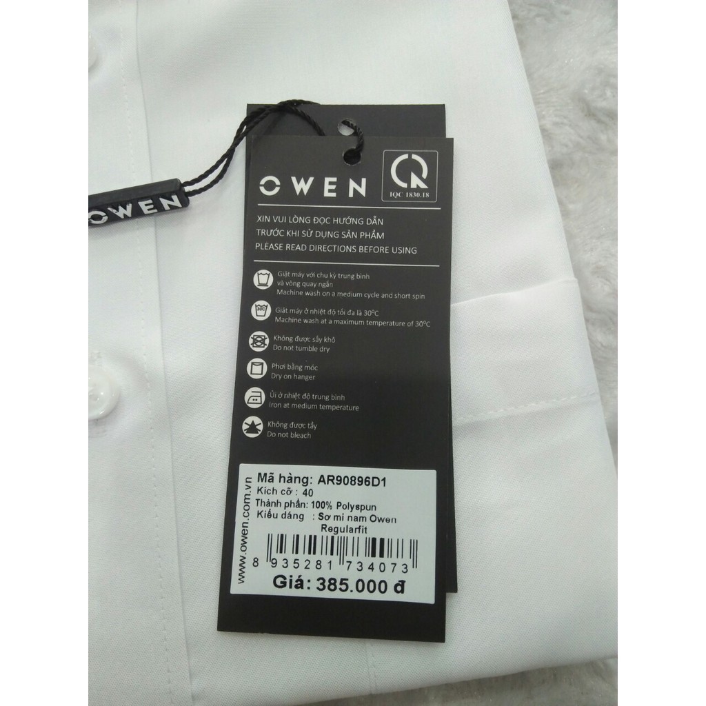 (Sale Sốc) Áo sơ mi Owen trắng trơn dài tay công sở nam giá gốc 385k km còn 315k | BigBuy360 - bigbuy360.vn