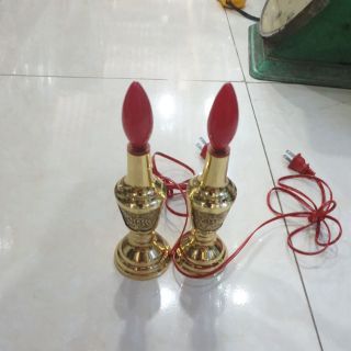 Cặp đèn đồng cao 22cm