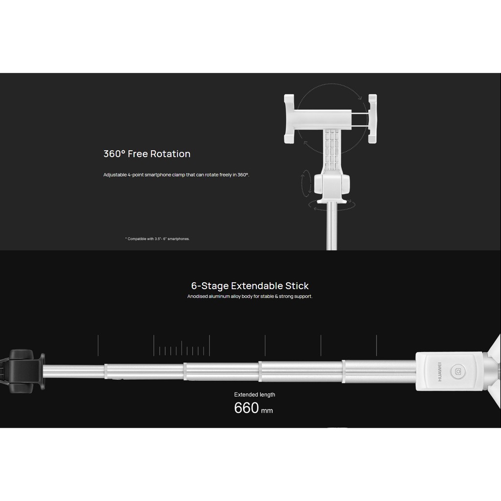 Gậy tự chụp hình Huawei 100% Af15 Bluetooth không dây thích hợp cho điện thoại Ios/ Huawei/ Xiaomi