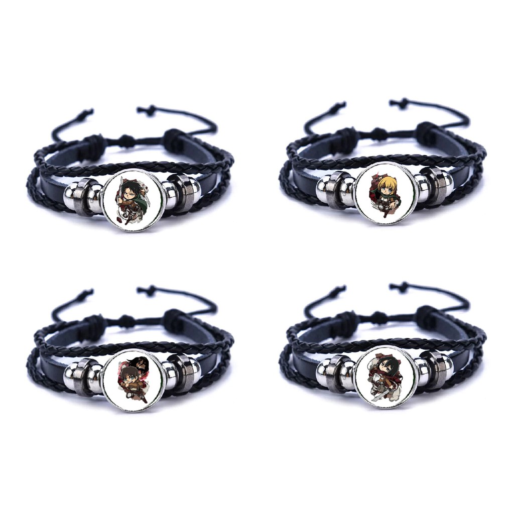 (30) Vòng tay in hình ATTACK ON TITAN Đại Chiến Titan M1 trang sức quà tặng anime chibi