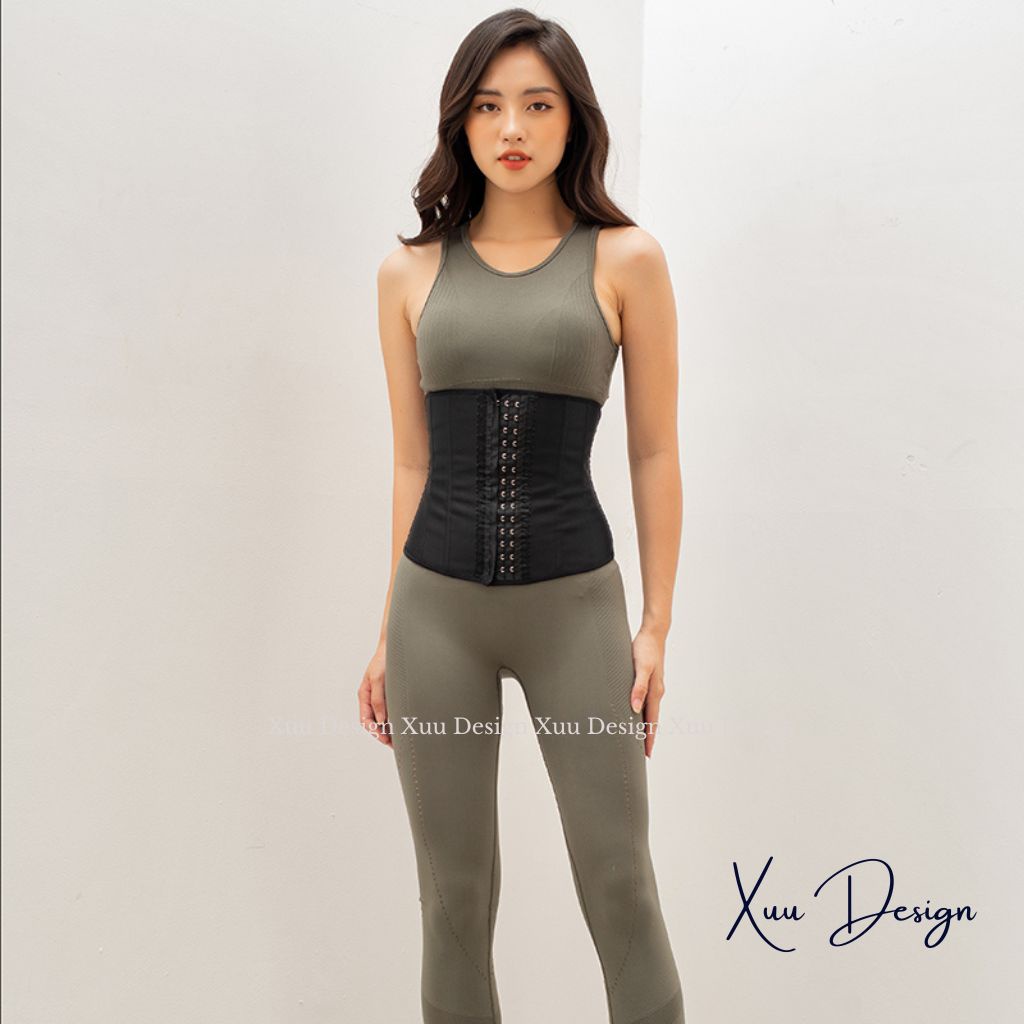 Gen nịt bụng Latex giảm eo thon gọn bụng sau sinh XUU 4 xương thép định hình chống cuộn thoáng khí( tặng kèm nới)-LATEX4