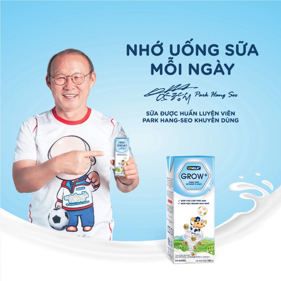 Sữa tiệt trùng VPMilk Grow+ hộp 180ml (thùng 48 hộp)