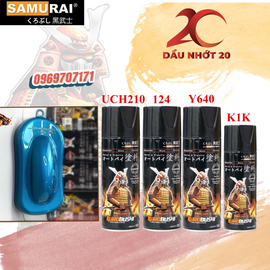 Combo sơn màu xanh dương Y640*-MÀU XANH DƯƠNG gồn 4 chai bóng, bóng kim tuyến UCH210 124 Y640 K1K HOẶC 128 128A K1KT