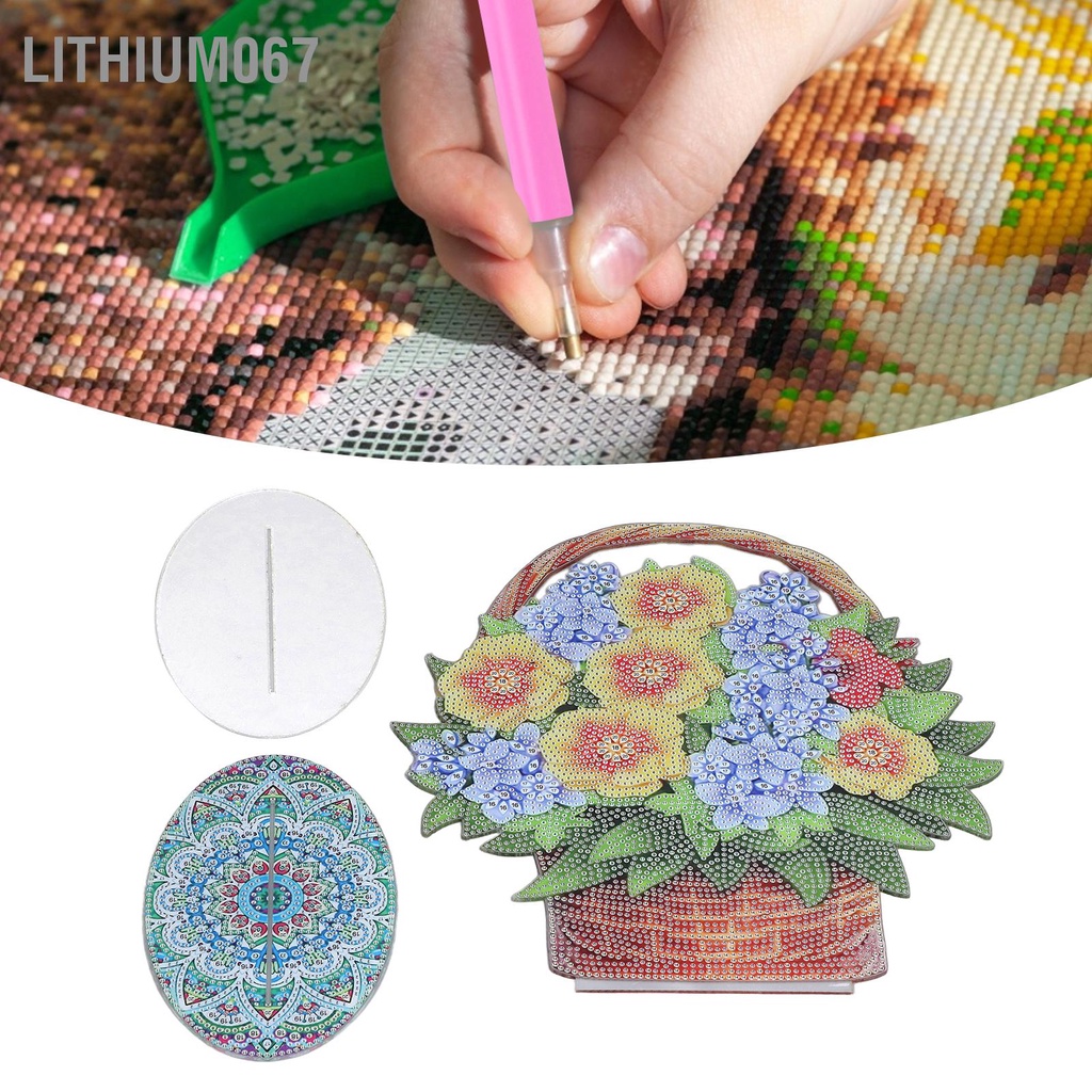 Lithium067 Tranh kim cương DIY 5D Full Diamond Double Sided Point Kim Ba chiều Đồ trang trí bằng Bức tranh