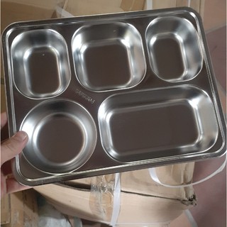 [Sỉ từ 10 chiếc]Khay cơm inox 5 ngăn sâu lòng ( ảnh thật)