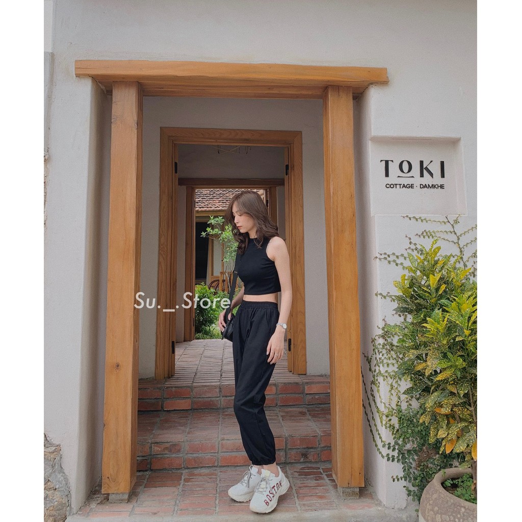 Quần jogger thô trơn lưng chun Q372 SUSTORE