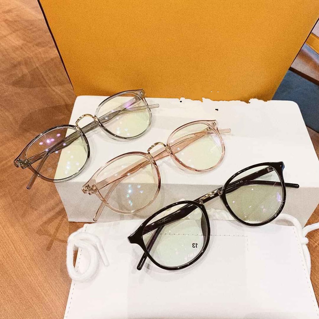 Kính mắt giả cận nam nữ mặt tròn gọng dẻo Hàn Quốc chống ánh sáng xanh hiệu quả - 209
