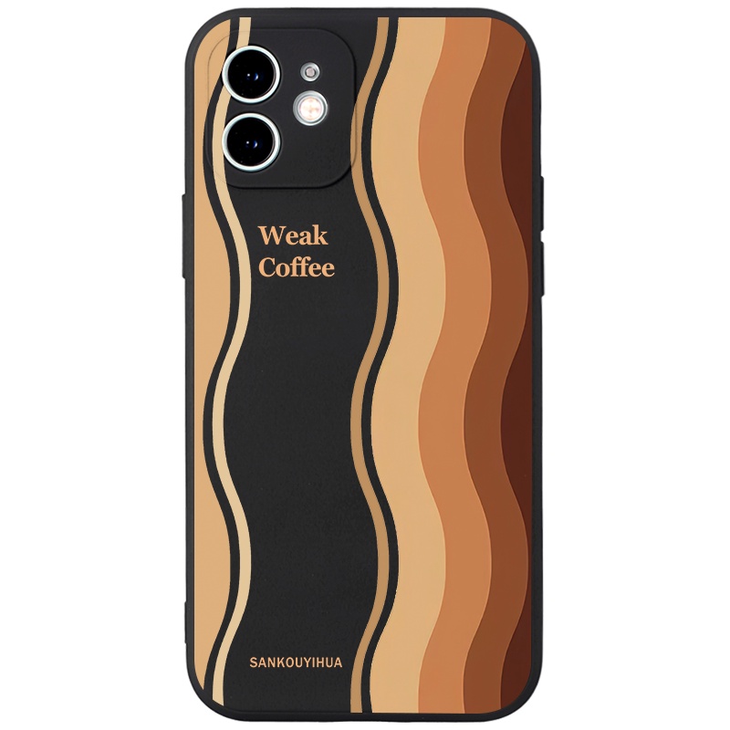 Ốp lưng JURSUE mềm viền vuông hình độc lạ đen Cho iPhone 14 13 12 11 Pro Max SE 2020 X XR XS 8 7 ip 6S 6 Plus Y2202