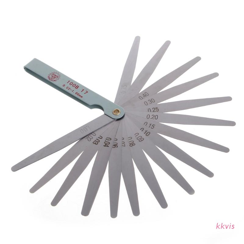 Dụng cụ đo khe hở hệ mét 17 lưỡi với độ dày từ 0.02 đến 1mm