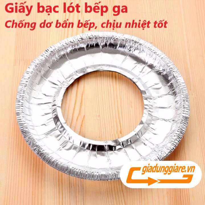 SET 10 Giấy bạc lót bếp ga chắn dầu mỡ (Loại tròn) bảo vệ bếp ga tránh hư hỏng - giadunggiare.vn
