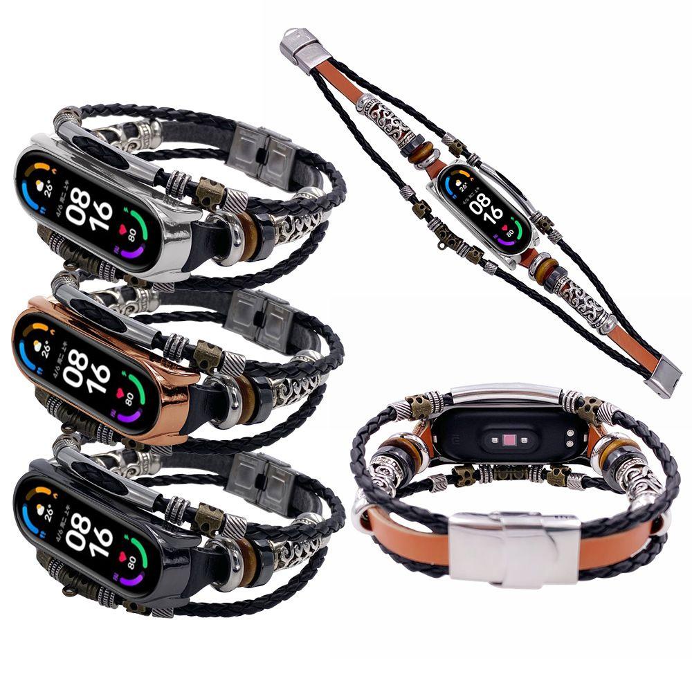 Dây Đeo Bằng Da Thật Cho Đồng Hồ Thông Minh Xiaomi Mi Band 6 5