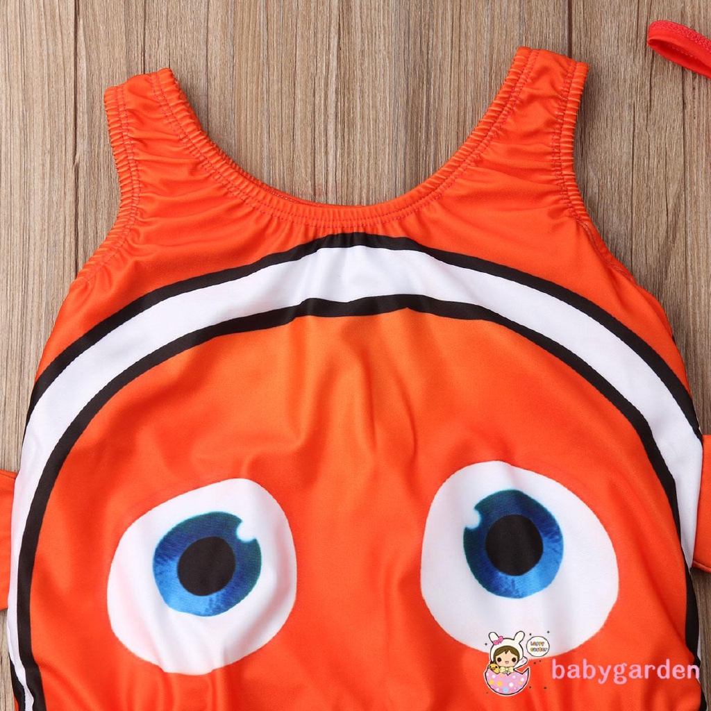 Bộ Đồ Bơi 2 Mảnh Hình Cá Vàng + Mũ Bơi Độc Đáo Dành Cho Bé