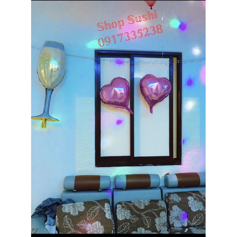 Set bóng trang trí sinh nhật chai Ly(30 bóng nhũ thường ) nhiều tông màu